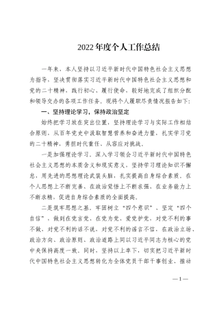 2022年度个人工作总结