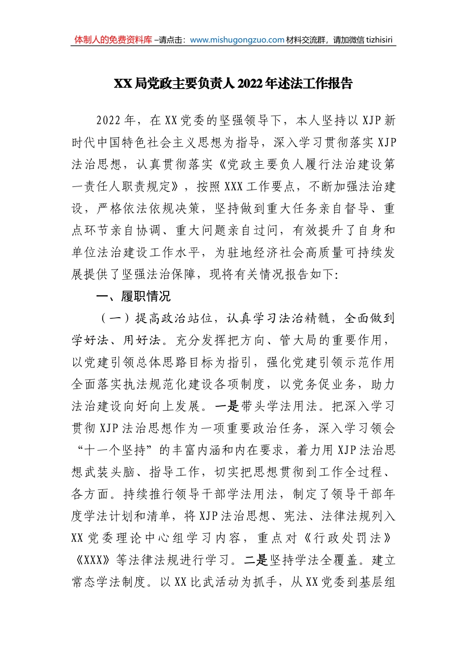 局主要负责人2022年述法工作报告.doc_第1页