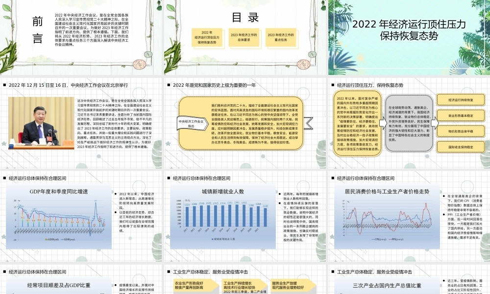 经济工作会议党课讲稿模板（ppt）
