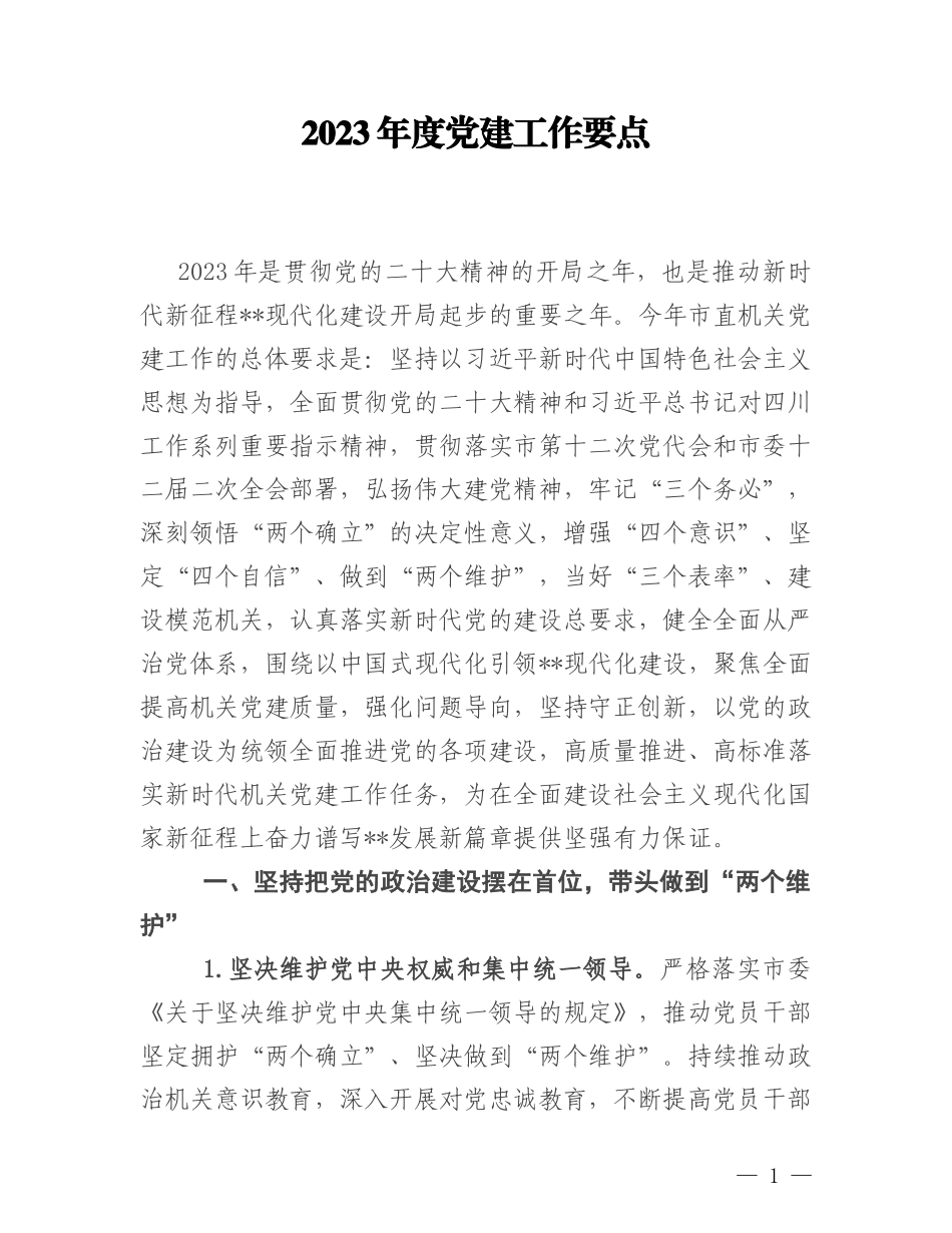 2023年度党建工作要点_第1页