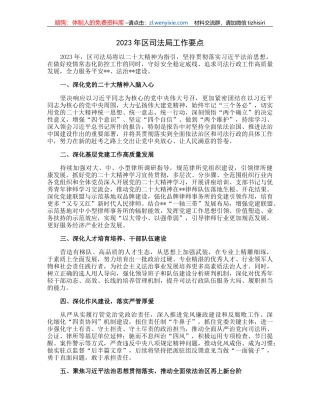 2023年区司法局工作要点