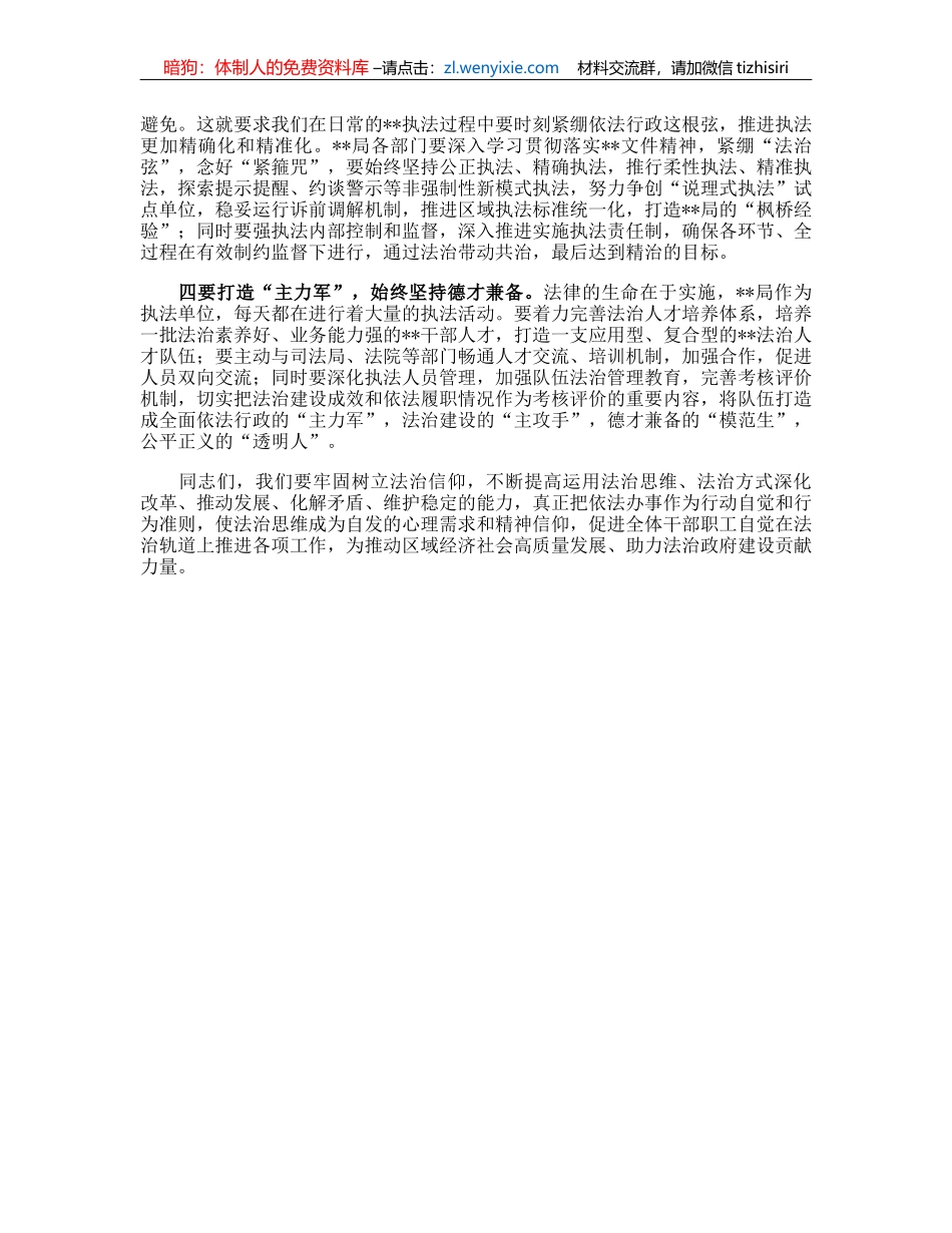 局长在2023年法治建设领导小组会议上的讲话_第2页