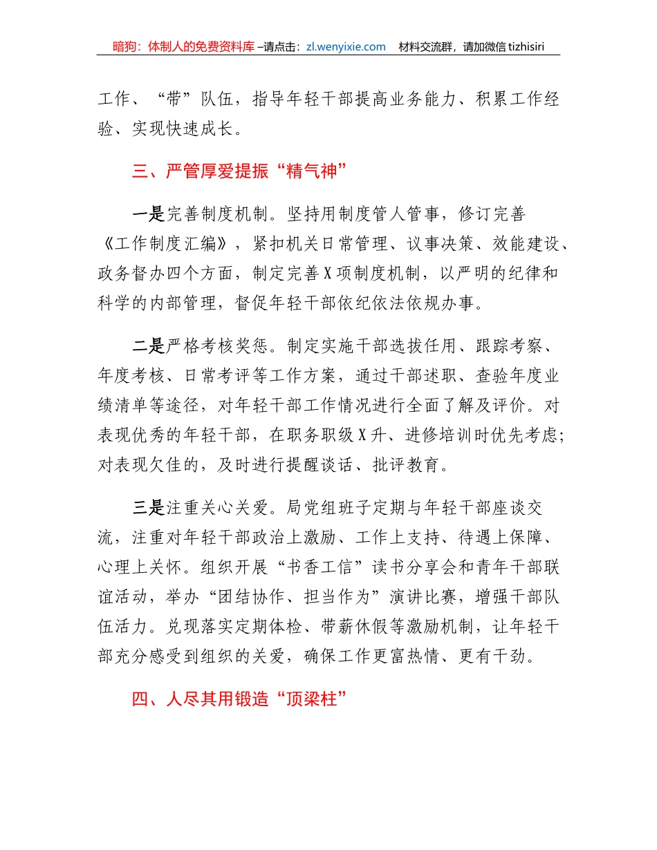 经验材料：深化选育管用四项举措抓好抓实年轻干部队伍建设_第3页
