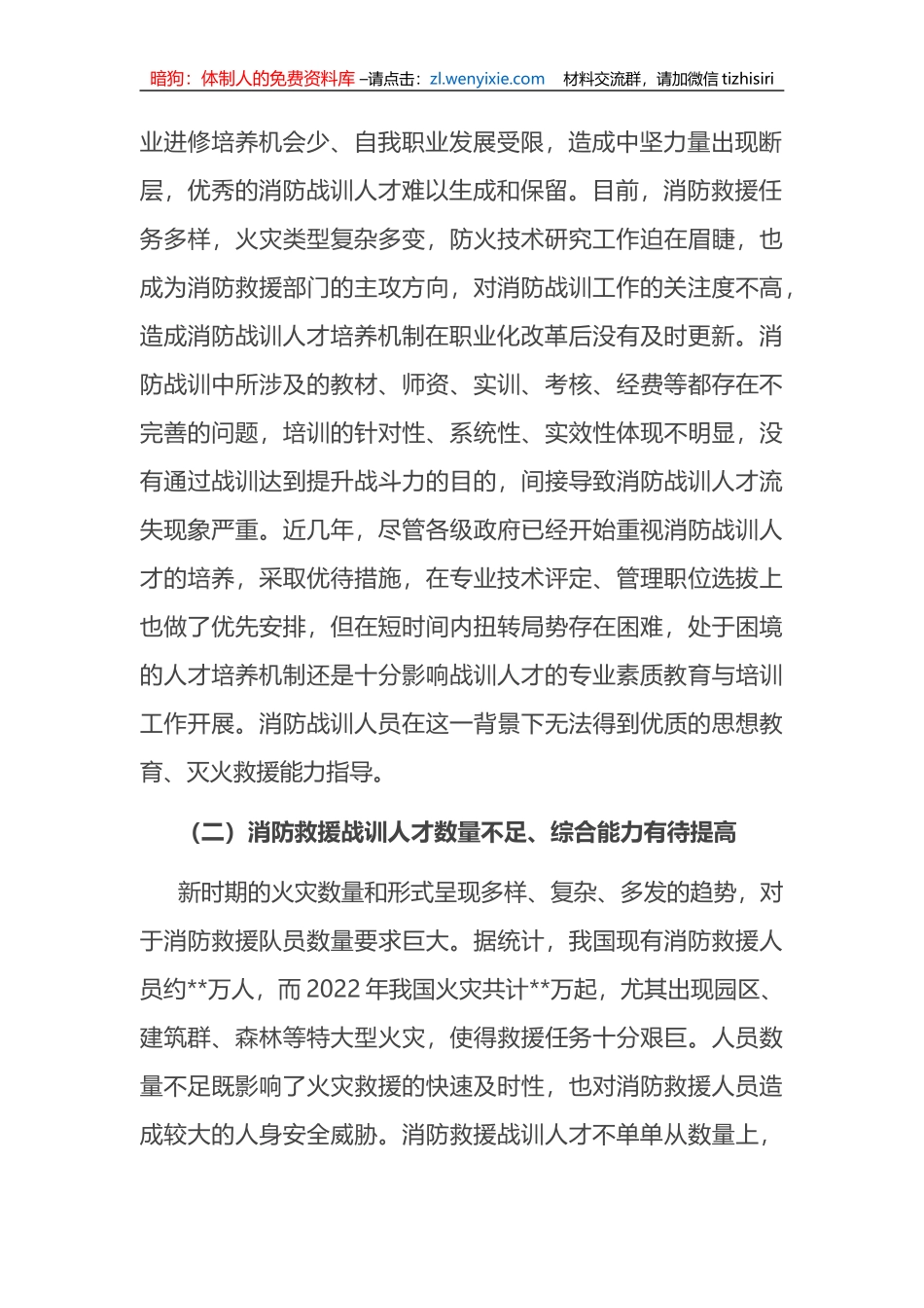 关于消防人才队伍建设的调研报告_第2页