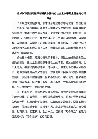 2023年抓好学习贯彻新时代中国特色社会主义思想主题教育心得体会