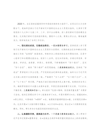 2020年度组织部长述职述廉述学报告