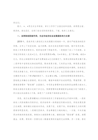 在全市财政审计工作会议上的讲话