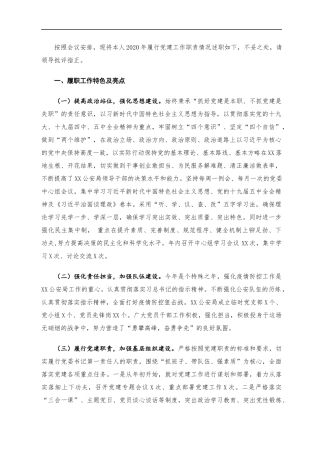 2020年X市公安局党委书记抓基层党建工作述职报告