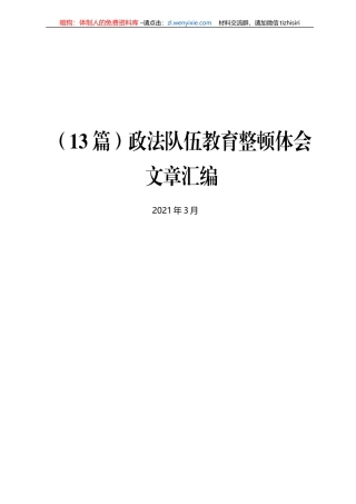 （13篇）政法队伍教育整顿体会文章汇编