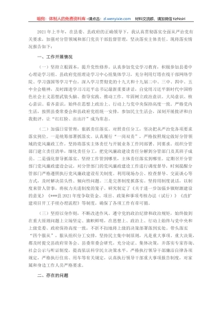 常务副县长全面从严治党履职情况汇报