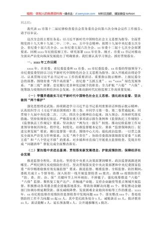 在中国共产党XX市纪律检查委员会全体会议上的报告