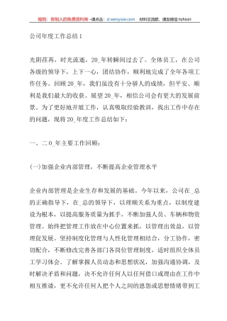 2021年公司年度工作总结报告汇编