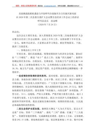 玛县县长孙金峰：在22年第二次县委全委扩大会议暨全县经济工作会议上的讲话