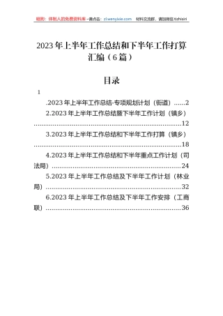 2023年上半年工作总结和下半年工作打算汇编（6篇）