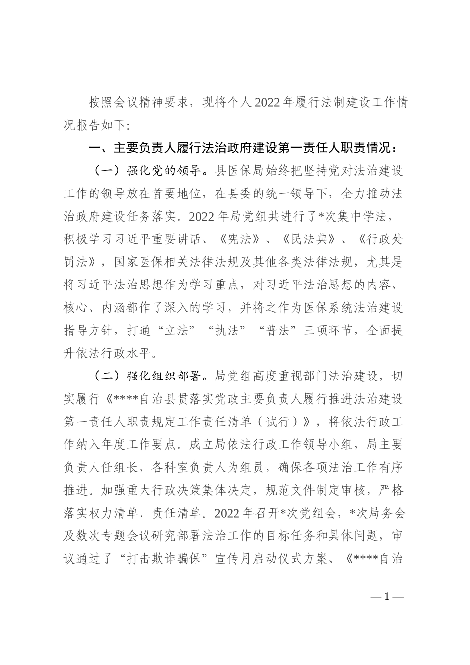 医保局党组书记、局长2022年述法报告_第1页