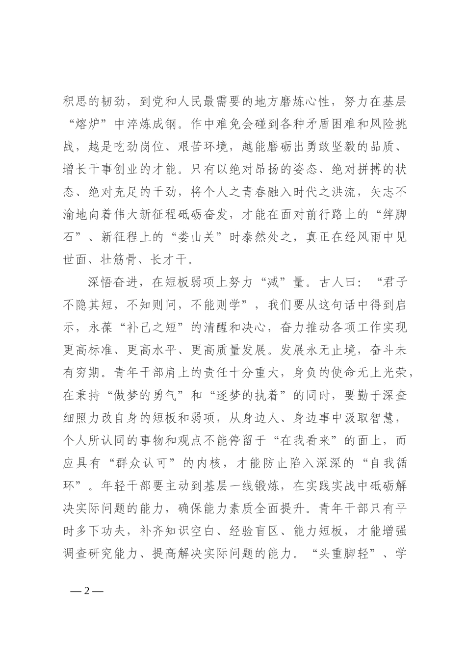 青年座谈会发言：在新征程上书写光荣与梦想_第2页