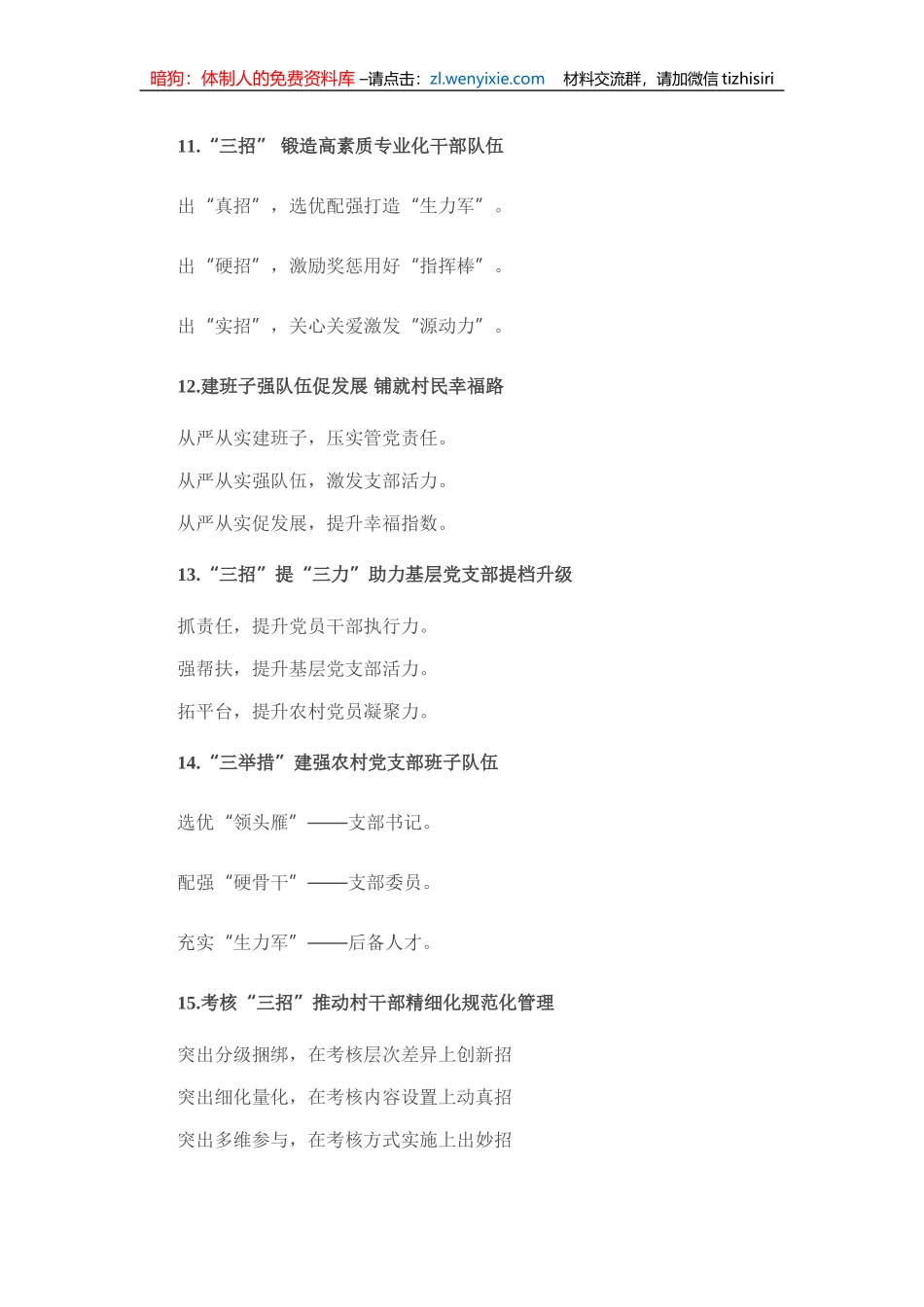 “队伍建设”经验写作提纲30例_第3页