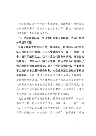“肃清流毒、划清界限”政治表态发言材料