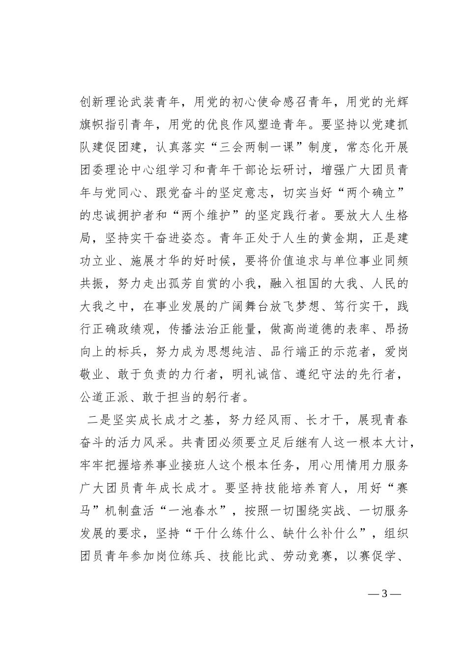 党委书记在团员大会上的讲话_第3页