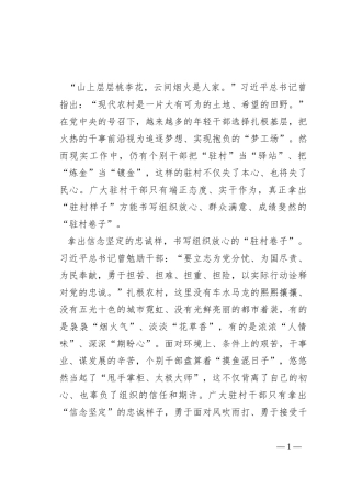 拿出“驻村样子” 书写“驻村卷子”