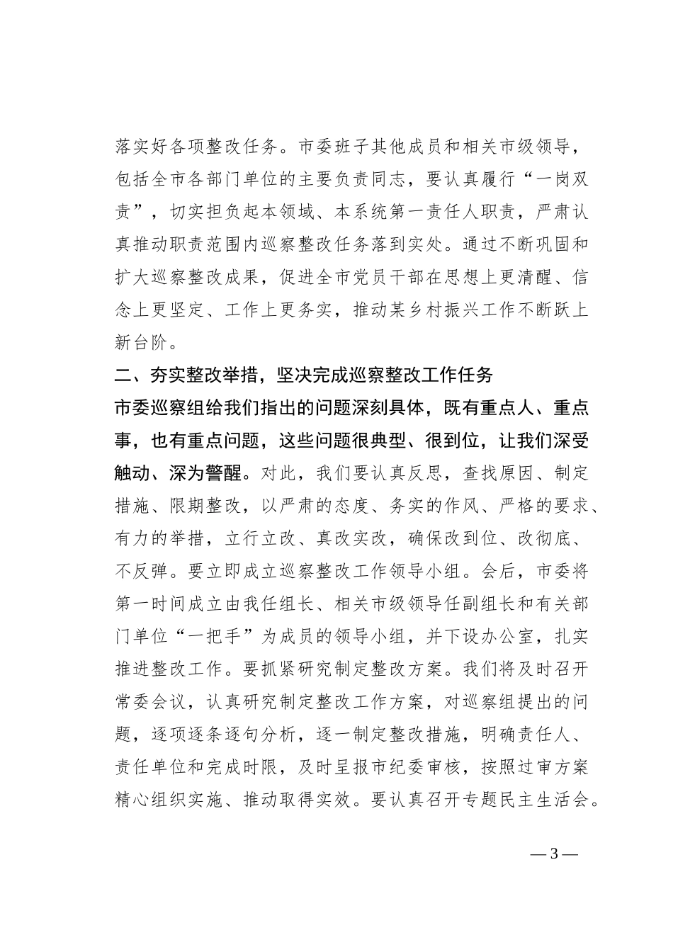 在市委专项巡察反馈会议上的表态发言_第3页