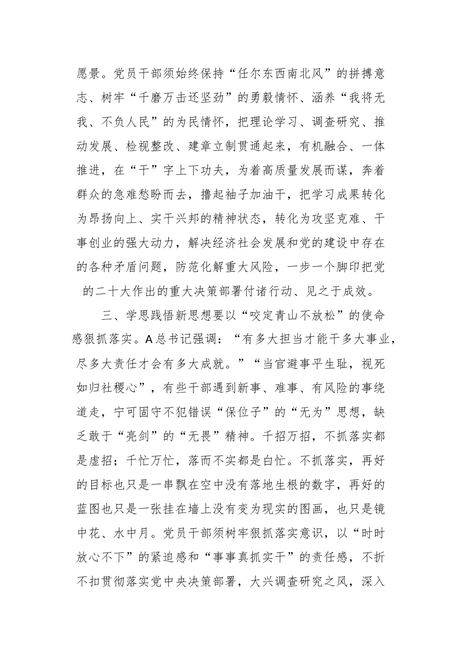 2023年交流发言：学思践悟勇担当砥砺奋进新征程_第3页