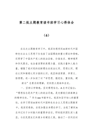 第二批主题教育读书班学习心得体会（6）
