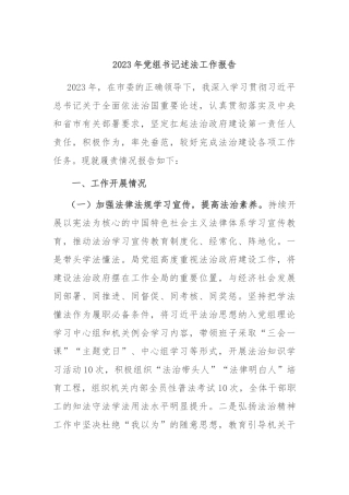 2023年党组书记述法工作报告