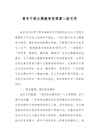 青年干部主题教育党课第二批可用