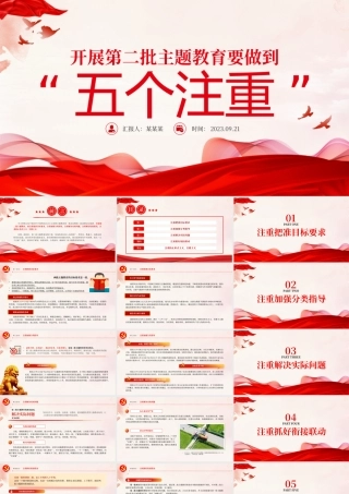 开展第二批主题教育要做到“五个注重”PPT