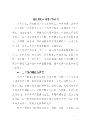 党组书记抓党建工作报告