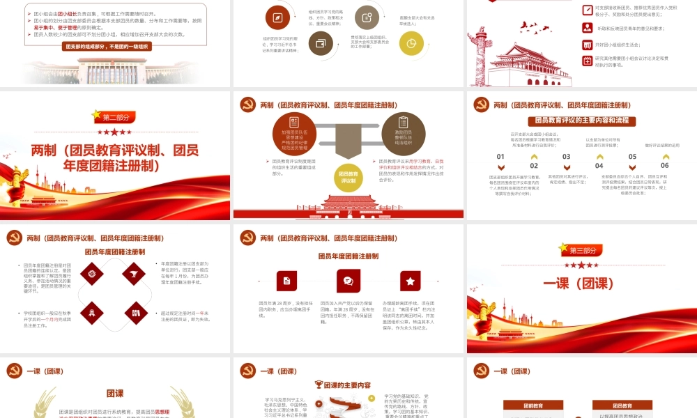 中国共青团的三会两制一课是指什么详细解读ppt团课PPT