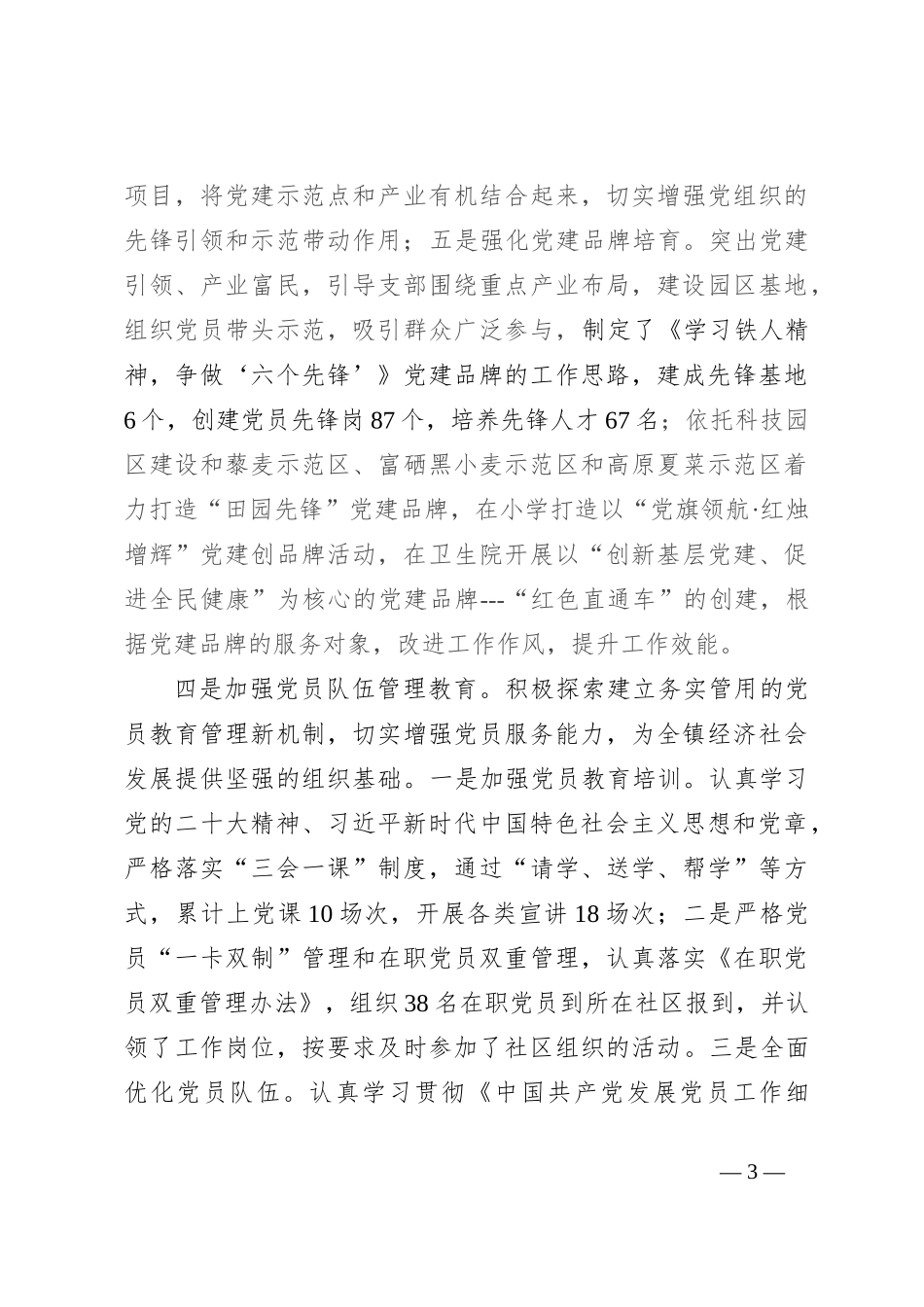 乡镇党委党建专项总结_第3页