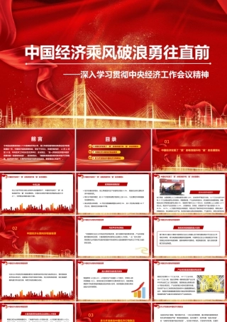 深入学习贯彻经济工作会议精神心得体会模板（ppt）