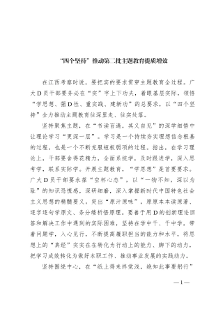 “四个坚持”推动第二批主题教育提质增效