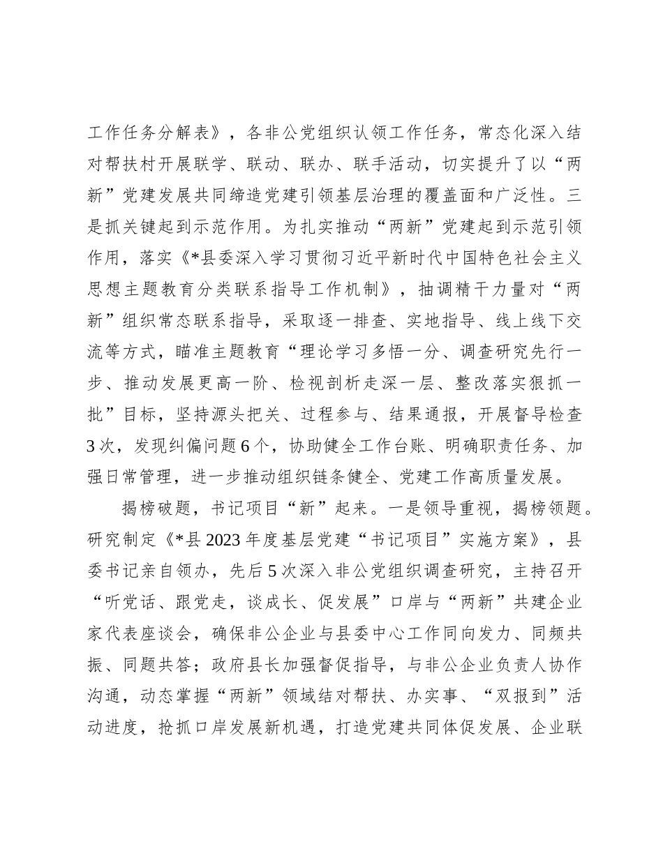 县“两新”结对凝心聚力“书记项目”共促发展典型材料_第2页