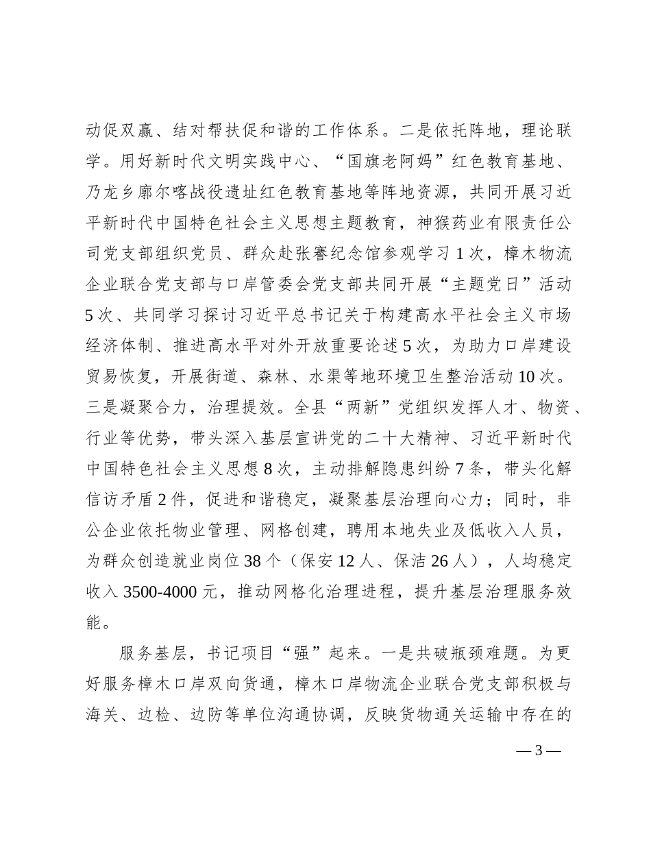 县“两新”结对凝心聚力“书记项目”共促发展典型材料_第3页