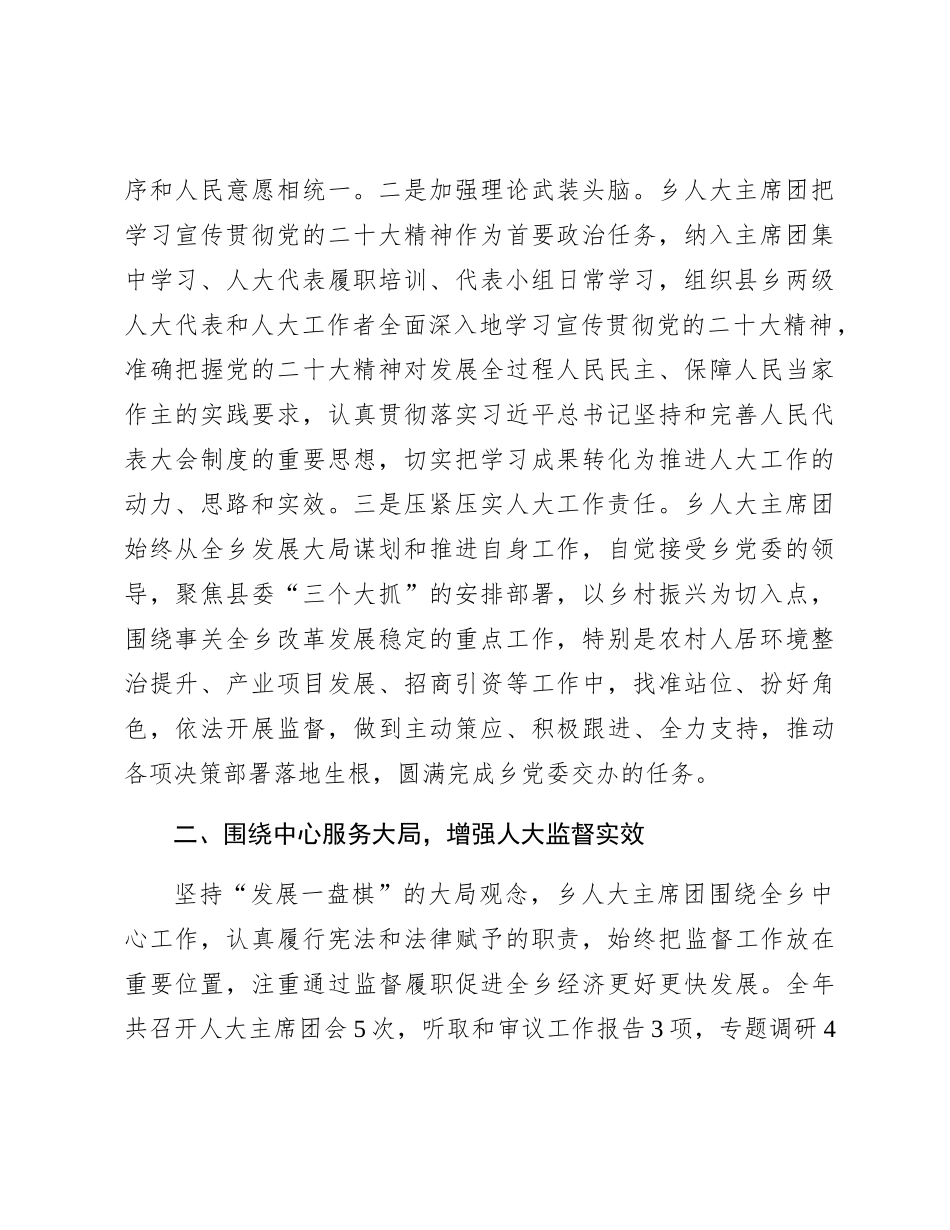 乡镇人大主席团工作总结_第2页
