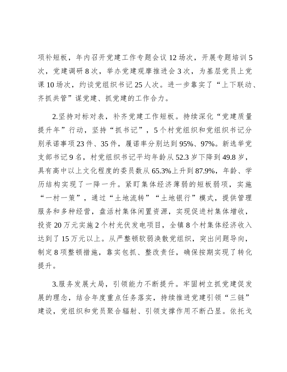 乡镇书记基层党建工作述职报告3300字_第2页