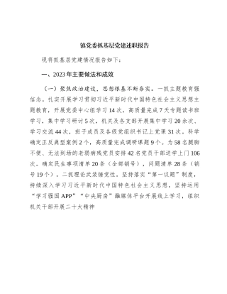 乡镇抓基层党建述职报告3100字