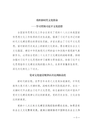 勇担新时代文化使命4500字