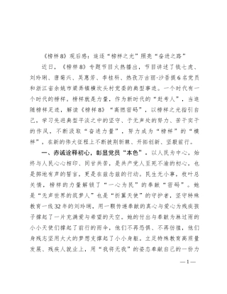 《榜样8》观后感：追逐“榜样之光”照亮“奋进之路”
