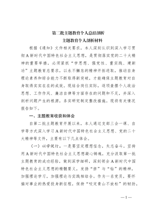 第二批主题教育个人总结剖析