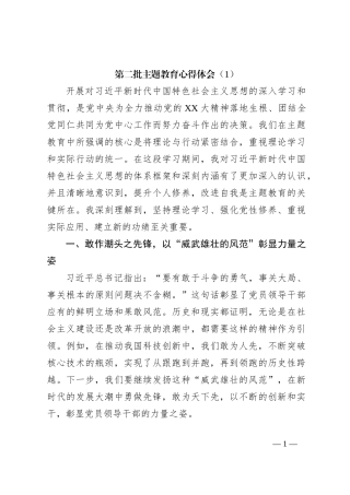 第二批主题教育心得体会 (1)【优】