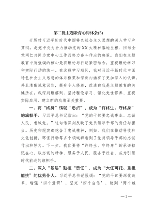 第二批主题教育心得体会 (5)【优】