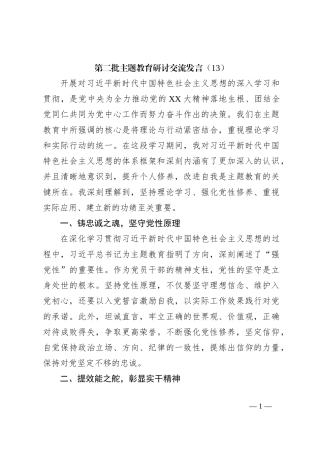 第二批主题教育研讨交流发言（13）