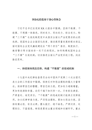 国企纪检监察干部心得体会