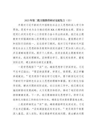 2023年第二批主题教育研讨交流发言（15）