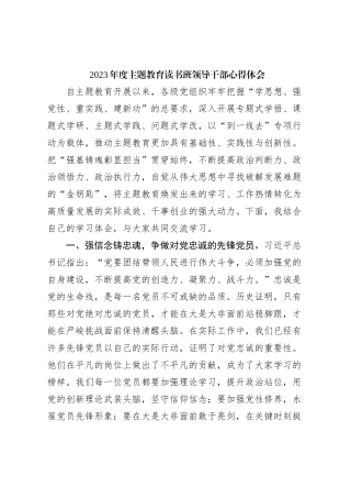 2023年度主题教育读书班领导干部心得体会 (2)