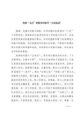 找准“支点”把握乡村振兴“力量流动”